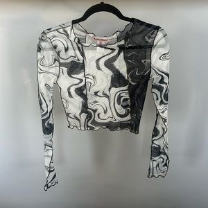 Mesh long sleeve top